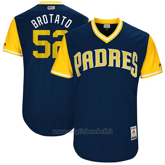Maglia Baseball Uomo San Diego Padres 2017 Little League World Series Brad Hand Blu